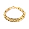 PVD Vacuum Plating 201 Stainless Steel Watch Band Bracelets, with 304 Stainless Steel Clasp and Jump Ring, Golden, 8-1/2x3/8x1/4 inch(21.7x1.1x0.5cm)
