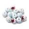 Handmade Porcelain Beads, Round, Azure, 6~7x5~6mm, Hole: 2mm