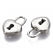 Tarnish Resistant 304 Stainless Steel Pendants, Heart Lock, Stainless Steel Color, 19.5x13x5mm, Hole: 6x4mm