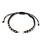 Polyester Braided Bead Bracelet Making, with 304 Stainless Steel Open Jump Rings, Black, 10-1/4x1/4x1/8 inch(26x0.5x0.4cm)