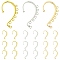18Pcs 3 Colors Alloy Ear Cuff Findings, Climber Wrap Around Earring Findings, with Horizontal Loops, Long-Lasting Plated, Mixed Color, 58x34mm, 6pcs/color
