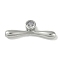 Brass Micro Pave Cubic Zirconia Beads, Cadmium Free & Nickel Free & Lead Free, Stripe, Platinum, 10.5x29x5mm, Hole: 1mm