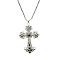 Alloy Pendant Necklaces, Cross fleury, Black, 19.69 inch(50cm)