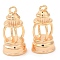 Brass Pendants, Cadmium Free & Nickel Free & Lead Free, Lamp Charm, Real 18K Gold Plated, 15.5x7mm, Hole: 1.4mm