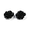 Synthetic Coral Carved Beads, Dyed, Flower, Black, 19.5x9mm, Hole: 1.3mm