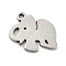 Non-Tarnish 201 Stainless Steel Pendants, Elephant Charms, Stainless Steel Color, 10.5x12x1mm, Hole: 1.2mm