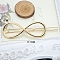 Alloy Geometric Hair Barrettes, Frog Buckle Hairpin for Women, Girls, Infinity, Golden, 65x21mm
