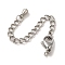 Tarnish Resistant Rack Plating Stainless Steel Chain Extender, with Lobster Claw Clasps, Long-Lasting Plated, Cadmium Free & Lead Free, Column, Stainless Steel Color, 72mm