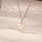 Stylish Stainless Steel Heart with Dog Paw Print Pendant Necklace for Women's Daily Wear, Silver, 17.72 inch(45cm)