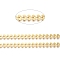 Brass Handmade Cobs Chains, Link Chains, with Spool, Long-Lasting Plated, Soldered, Leaf, Real 18K Gold Plated, 7x6.5x0.5mm, about 32.8 Feet(10m)/roll