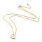 304 Stainless Steel Pendant Necklaces, with Cubic Zirconia, Swan, Golden, 17.9 inch(45.5cm), Pendant: 16x13x3.5mm