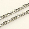 Tarnish Resistant 304 Stainless Steel Curb Chains, with Spool, Unwelded, Stainless Steel Color, 6x4x1mm, about 32.8 Feet(10m)/roll