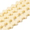 Synthetic Coral Beads Strands, Dyed, Cross, Blanched Almond, 7.5~8.5x8~9x3~3.5mm, Hole: 1mm, about 40pcs/strand, 12.5 inch~12.7 inch(31.8~32.3cm)