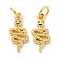 Rack Plating Brass Micro Pave Clear Cubic Zirconia Pendants, Long-Lasting Plated, with Jump Rings, Lead Free & Cadmium Free, Real 18K Gold Plated, Owl, 14.5x7x1mm, Hole: 3mm