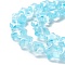 Transparent Glass Beads Strand, Star, Deep Sky Blue, 8~8.5x8~8.5x3.5~4mm, Hole: 1mm, about 50pcs/strand, 14.25~15.35 inch(36.2~39cm)