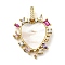 Rack Plating Brass Micro Pave Cubic Zirconia Pendants, with Shell, Long-Lasting Plated, Lead Free & Cadmium Free, Heart Charm, Real 18K Gold Plated, 22x20x2.5mm, Hole: 5x3mm