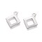 Tarnish Resistant 201 Stainless Steel Charms, Rhombus, Stainless Steel Color, 12x9.5x0.5mm, Hole: 1mm