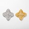 Filigree Flower Brass Micro Pave Cubic Zirconia Pendants, Multi-strand Links, Lead Free & Nickel Free, Mixed Color, 30x30x5mm, Hole: 4x1mm