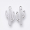 Tarnish Resistant 201 Stainless Steel Pendants, Laser Cut Pendants, Cactus, Stainless Steel Color, 17x8x1mm, Hole: 1.2mm