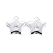 Stainless Steel Star Charms, Silver Color Plated, 6x6x1mm, Hole: 1mm