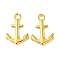 304 Stainless Steel Pendants, Anchor Charms, Real 14K Gold Plated, 16x11x1.8mm, Hole: 2mm
