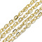 Aluminum Cable Chains, Unwelded, Flat Oval, Light Khaki, 4.6x3.1x0.8mm