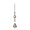 Crystal Teardrop Beaded Wall Hanging Decoration Pendant Decoration, Hanging Suncatcher, with Iron Ring and Glass Beads, Sandy Brown, 220mm, Pendant: 42x32mm