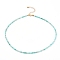 Natural Amazonite Beaded Necklaces, with Brass Lobster Claw Clasps, Golden, 15.94 inch(40.5cm)