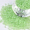 12/0 Glass Seed Beads, Transparent Inside Colours Luster, Round Hole, Round, Olive Drab, 12/0, 2~2.5x1.5~2mm, Hole: 0.8mm, about 30000pcs/bag