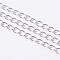Iron Side Twisted Chain, Unwelded, Lead Free, with Spool, Platinum, 5x3.5x0.7mm, about 328.08 Feet(100m)/roll