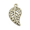 Tibetan Style Alloy Leaf Pendants, Cadmium Free & Nickel Free & Lead Free, Antique Silver, 19x10x1mm, Hole: 1mm, about 1500pcs/1000g