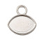 Alloy Pendant Cabochon Settings, Eye Charm, Lead Free & Cadmium Free, Platinum, Tray: 17x12mm, 20x19x2mm, Hole: 4.5mm, about 833pcs/1000g