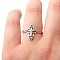 Cross Alloy Finger Rings, Platinum, US Size 9(18.9mm)