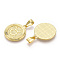 Brass Pendants, Cadmium Free & Nickel Free & Lead Free, Twelve Constellations, Flat Round, Real 18K Gold Plated, 24x20.5x2mm, Hole: 3.5x7mm