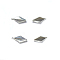 Brass Pendants, Rhombus, Silver, 17x9x9mm, Hole: 1mm