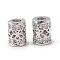 Eco-Friendly Rack Plating Brass Micro Pave Cubic Zirconia Beads, Long-Lasting Plated, Lead Free & Cadmium Free, Column with Butterfly, Real Platinum Plated, 5.5x4mm, Hole: 1.8mm