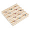 5-Slot Wood Rings Display Stands, Square, Antique White, 17.3x17.3x3cm