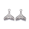 Tarnish Resistant 304 Stainless Steel Pendants, Whale Tail Shape, Stainless Steel Color, 11.3x11x1.5mm, Hole: 1.2mm