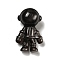 Natural Silver Obsidian Pendants, Spaceman, 31.5x20x14.5mm, Hole: 1.6mm