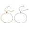 2Pcs 2 Colors 304 Stainless Steel Textured Cable Chain Slider Bracelet Making, Golden & Stainless Steel Color, 9-1/2 inch(24.2cm), 1pc/color