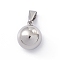 Non-Tarnish 201 Stainless Steel Charms, Round Charms, Stainless Steel Color, 12.5x10mm, Hole: 2.5x5mm