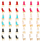 36Pcs 6 Colors Courtly Style Alloy Enamel Pendants, Golden, Chair with Crown Charm, Mixed Color, 26.5x10x9mm, Hole: 1.8mm, 6pcs/color