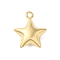 Rack Plating Brass Pendants, Cadmium Free & Lead Free, Long-Lasting Plated, Star, Real 18K Gold Plated, 19.5x16x7mm, Hole: 1.8~2mm