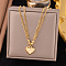 304 Stainless Steel Heart Pendant Necklaces for Women, Golden, 16.69 inch(42.4cm)