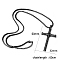 Stylish Stainless Steel Cross Pendant Box Chain Necklaces for Women Men, Black, 23.62 inch(60cm)