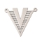 201 Stainless Steel Pendants, Laser Cut, Triangle with V Shape Charm, Stainless Steel Color, 36.5x41.5x1mm, Hole: 2mm