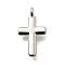 Brass Pendants, Cross, Long-Lasting Plated, Lead Free & Cadmium Free, Rack Plating, Platinum, 13x7.5x1.5~2.5mm, Hole: 1mm
