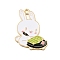 Cartoon Alloy Enamel Pendants, Light Gold, Rabbit Charms, Book Pattern, 31x21.5x1.5mm, Hole: 2mm