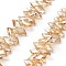 Electroplate Rhombus Glass Beads Strands, Faceted, Pear Lurster Plated, BurlyWood, 13x8x4mm, Hole: 1.2mm, about 99~100pcs/strand, 15.35''(39cm)