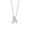 1pc Brass Chain with Alloy Letter Pendants Necklaces, Lead Free & Nickel Free & Cadmium Free, Platinum, Letter A, 17.99~18.23 inch(45.7~46.3cm), pendants: 20~22.5x13~23mm